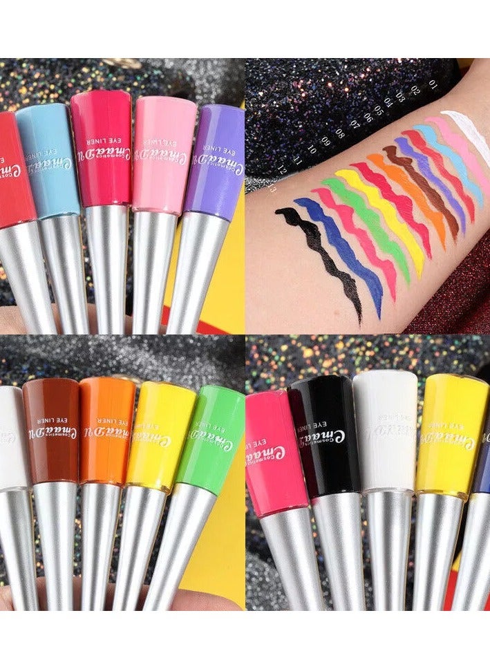 CmaaDu 14 Colors Matte Waterproof Long Lasting Liquid Eyeliner Kit  With 6 Pieces Of Lpstick  - Image 2
