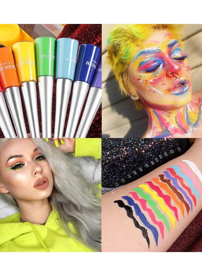 CmaaDu 14 Colors Matte Waterproof Long Lasting Liquid Eyeliner Kit  With 6 Pieces Of Lpstick  - Image 4