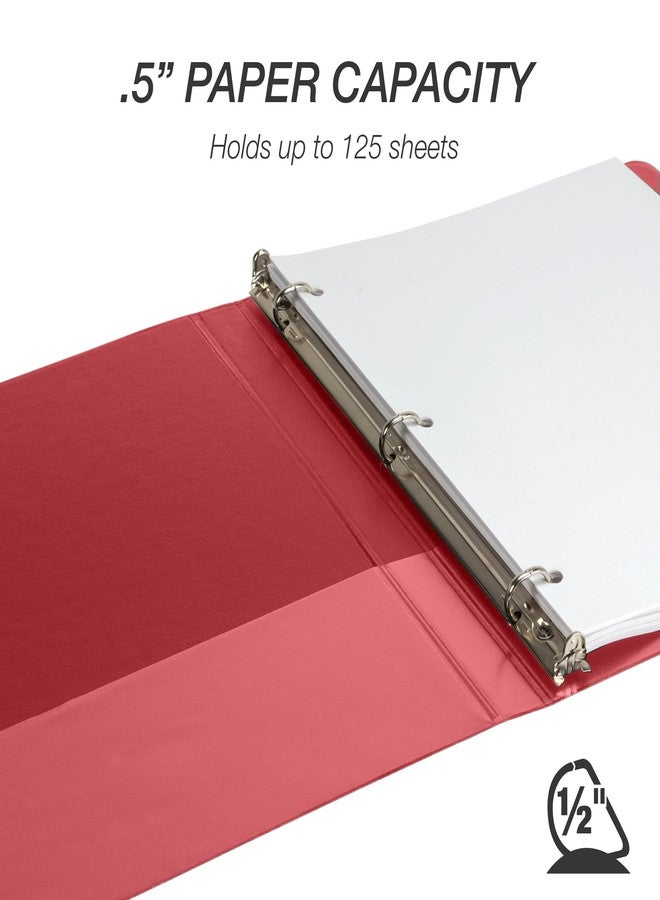 Samsill Durable 0.5 Inch Binder, D Ring Binder, Customizable Clear View Cover, Ruby Red, Holds 125 Pages - Image 5