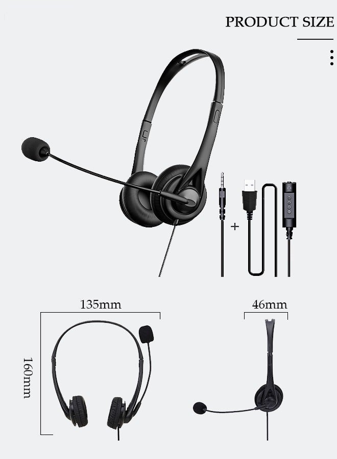 Bukela Headsets with Microphone for Laptop,Wired Computer Headset Super-Lightweight Noise Cancelling Gaming Headphone with in-line Control Volume & Mute, PC Headset Perfect for Classroom, Home or Office - Image 4
