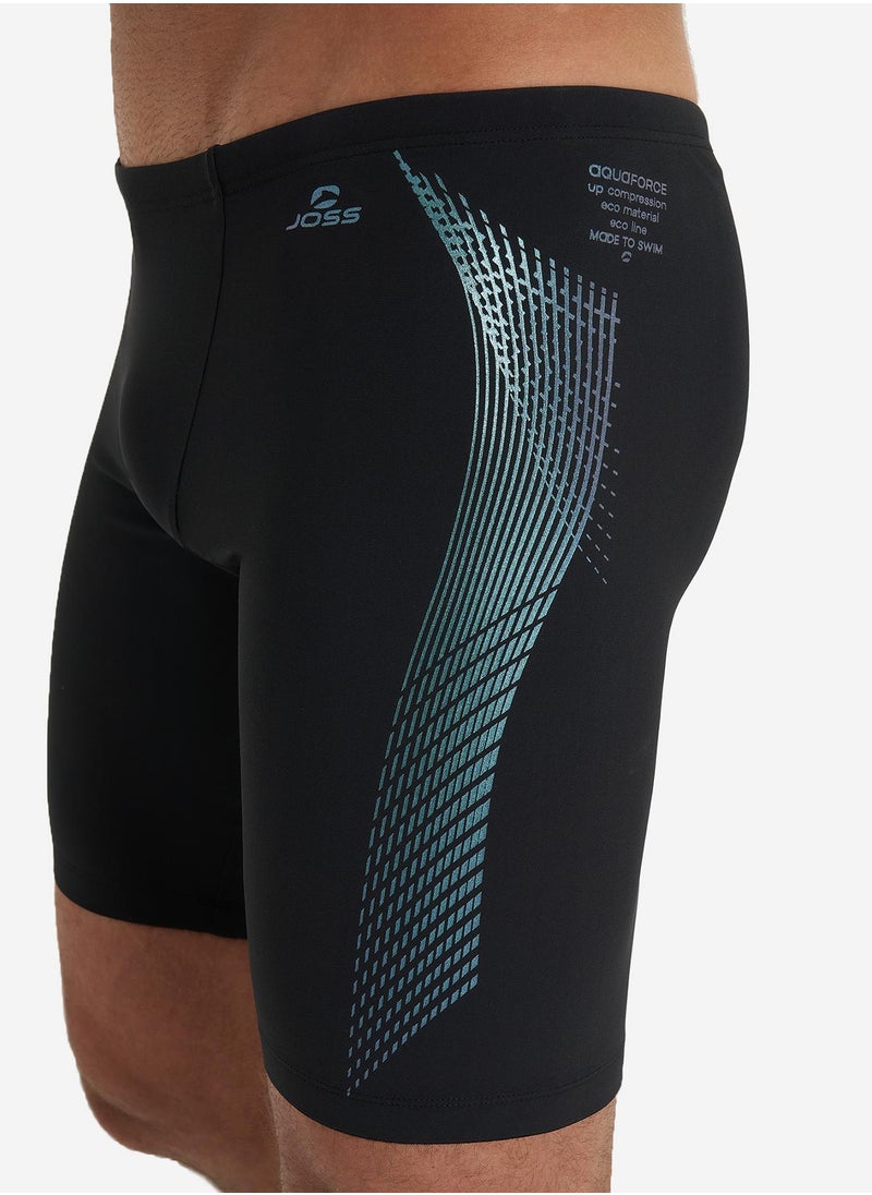 Joss Joss Men's Swimming Trunks-Shorts Black – Recycled Fibers, Aquaforce Fabric with Lycra XtraLife, Chlorine-Resistant, Adjustable Waist for Comfort  - Image 4