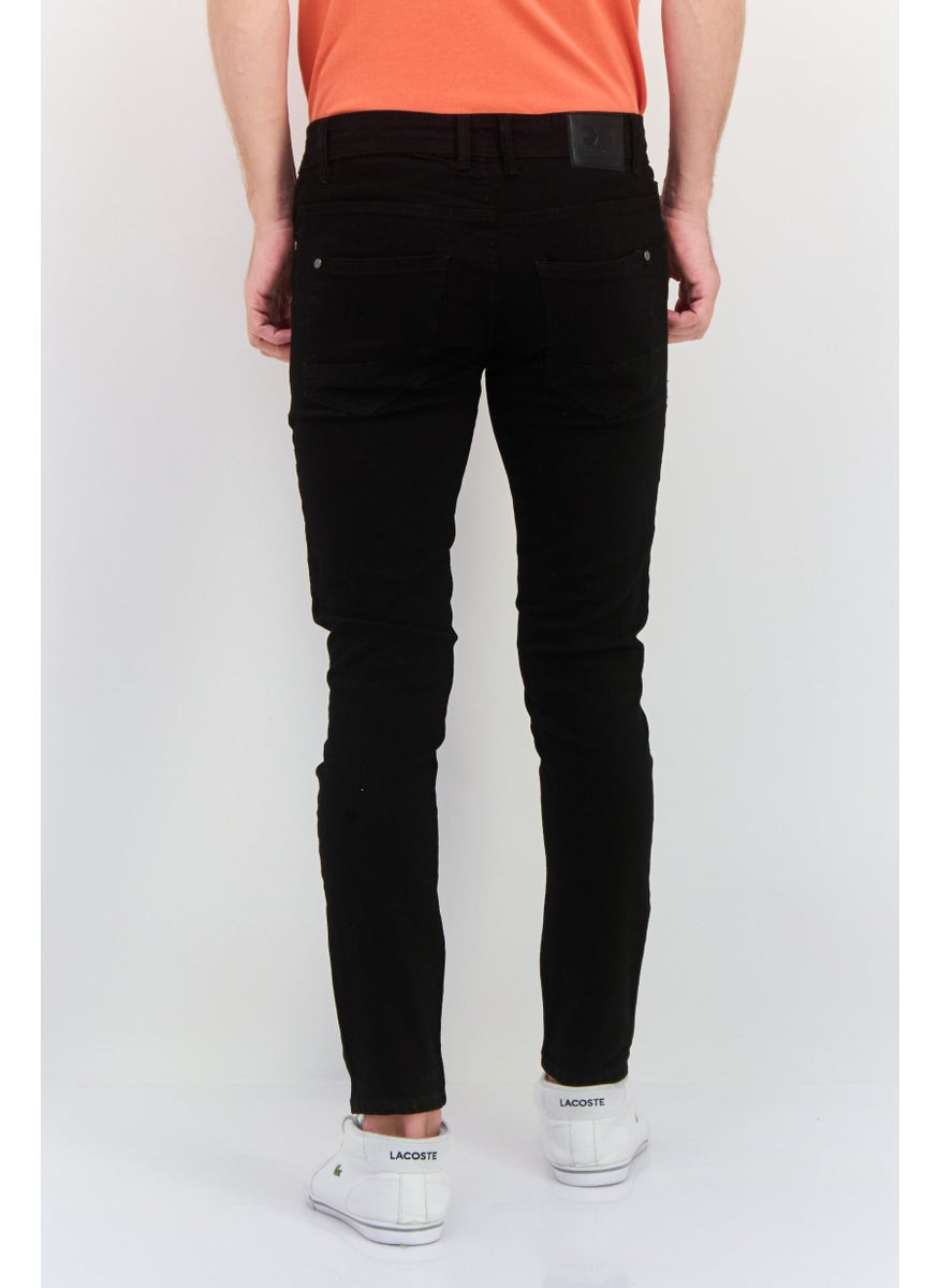 CROSSHATCH Men Slim Fit Solid Chino Pant, Black  - Image 3