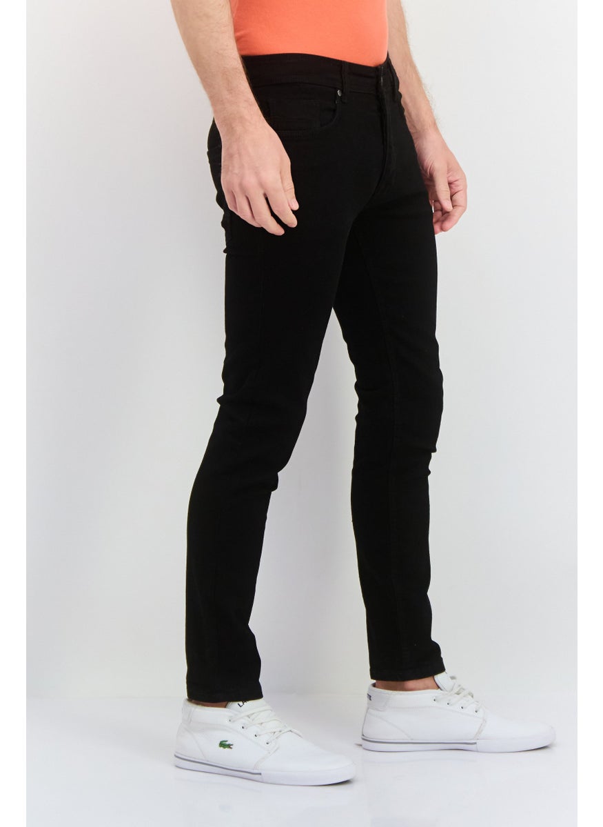 CROSSHATCH Men Slim Fit Solid Chino Pant, Black  - Image 2