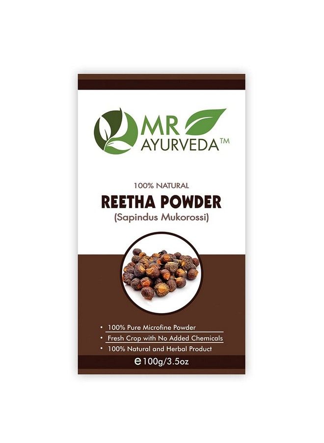 MR Ayurveda بودرة ريثا؛ بودرة ريثا للشعر؛ بودرة ريثا عضوية؛ بودرة ريثا للبشرة؛ بودرة ريثا لغسل الشعر؛ بدون مواد كيميائية مضافة 100 جرام - Image 2