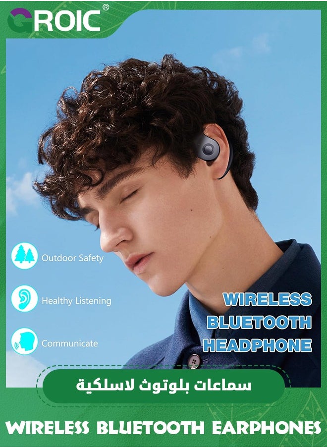 GROIC The Black Earphone Wireless Bluetooth, Headphones, Earbuds Bluetooth Headphones,Ipx5 Waterproof Stereo Noise Reduction BT 5.4 Earphones  - Image 4