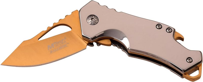 MTECH USA – Pocket Folding Knife – Fine Edge Steel Blade, Aluminum/Nylon Fiber Handle, Bottle Opener and Pocket Clip, Tactical, EDC, Self Defense- MT-A882 - Image 4
