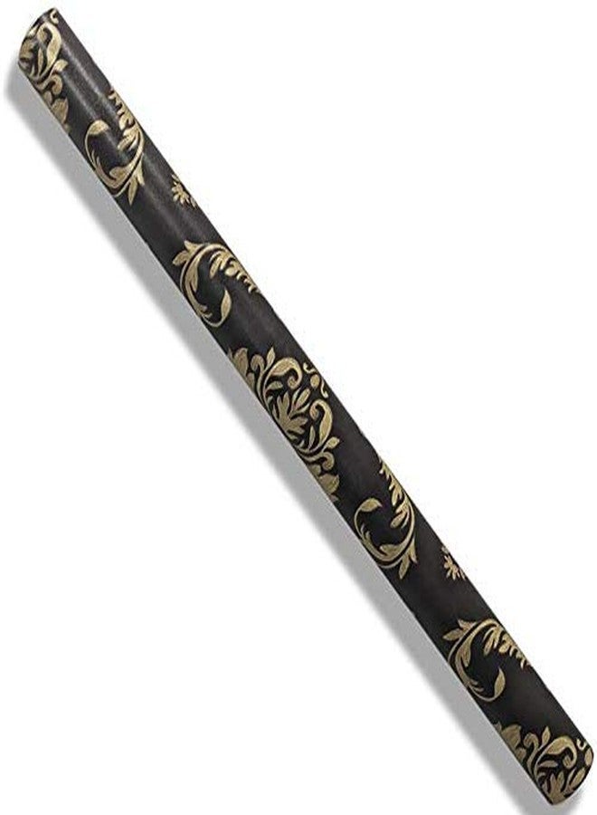 LIFAVOVY Upgrade Thickening Contact Paper Black Gold Damask Wall Paper Self Adhesive Peel and Stick Wallpaper for Kitchen Countertop Cabinet Furniture Bedroom Decor 17.7 Inch x 32.8 FT - Image 5