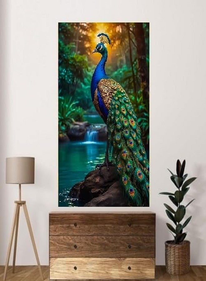 Fliptic Peacock Poster for Wall Vastu, Stylish Peacock Artwork for Home & Office Decoration, 12 x 18 Inch, 300 GSM Paper, Pack of 1 - Image 2