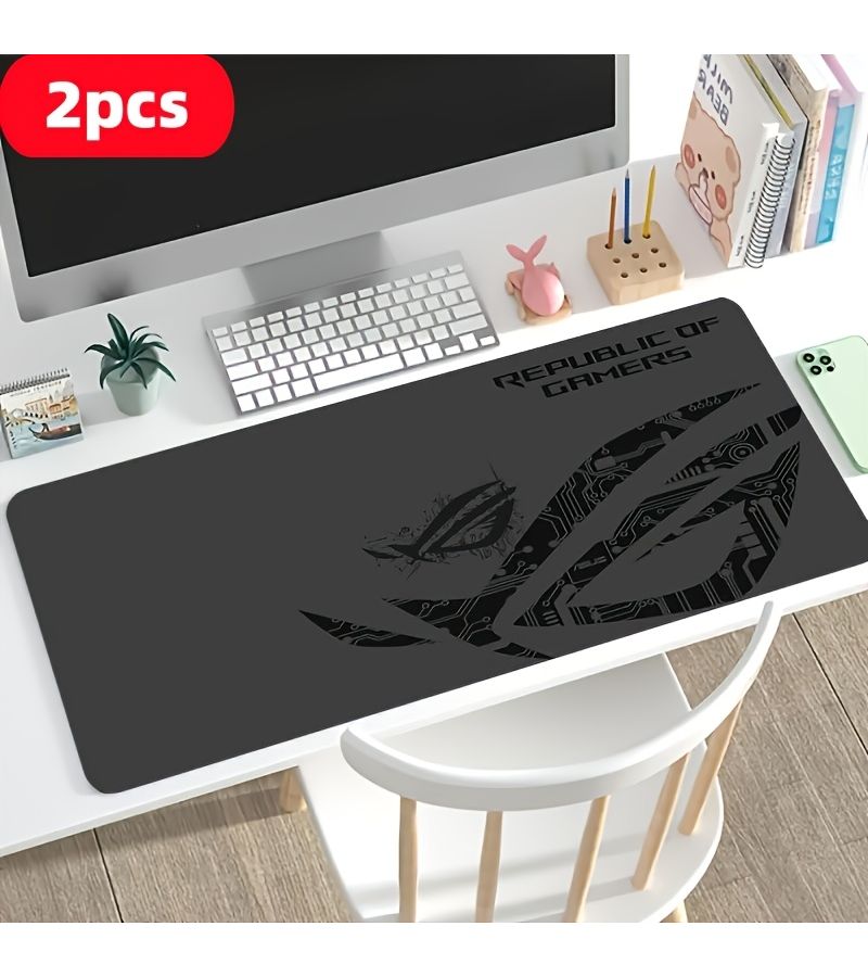 2 قطعة من لوحة فأرة ألعاب كبيرة 40×90 سم بتصميم لوحة دوائر كهربائية، قاعدة مطاطية غير قابلة للانزلاق، بساط مكتبي - Image 5
