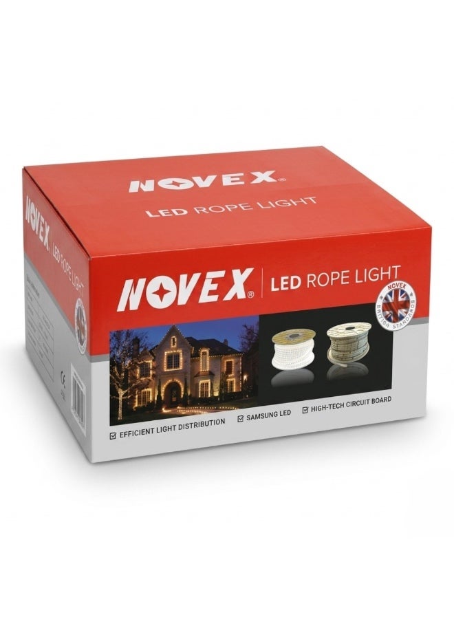 NOVEX 50M SMD LED Rope Light 3000K Warm White | 180 LEDs/M | IP65 Waterproof | Indoor & Outdoor Decorative Lighting | NSMDRL-102-3K - Image 5
