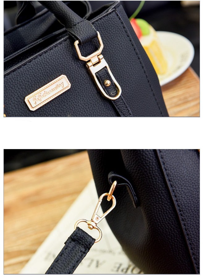 WAOKN - Women's Plush Pendant Handbag , High Quality Pom Pom Shoulder Bag Crossbody Bag for Ladies, Elegant Large Capacity Tote Bag Messenger Bag Crossbody Bag for Office Workers (Black) - Image 1