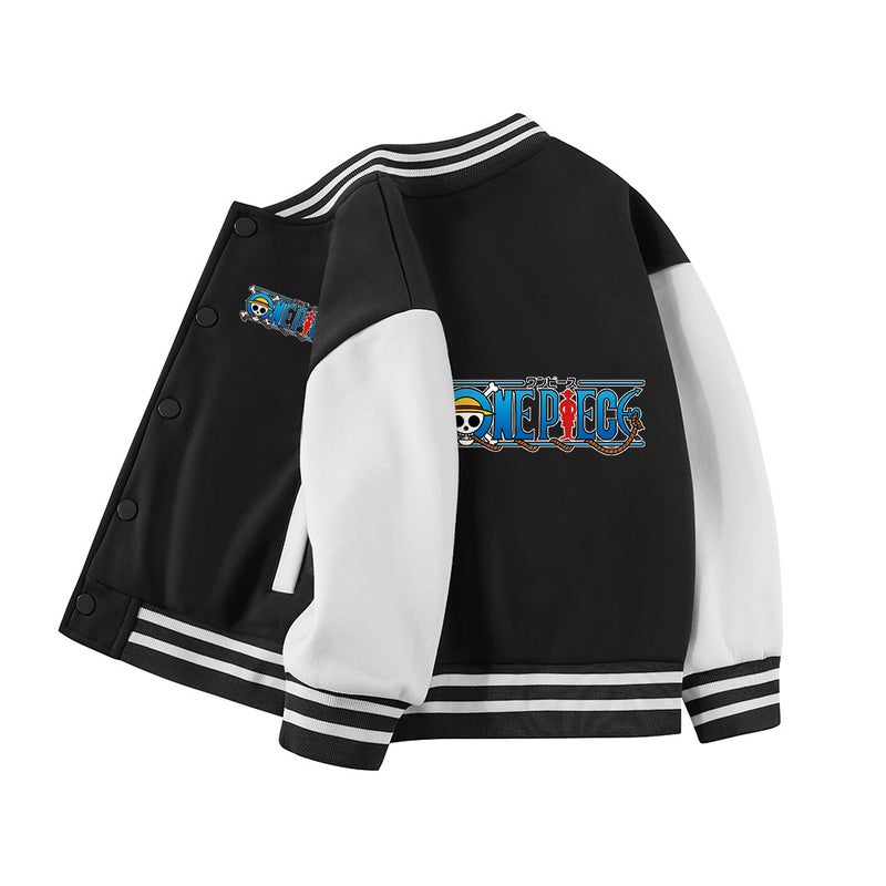 Children'S Coat Boys Thin Velvet Casual Baseball Suit All-Match Handsome Top For Middle And Large Children - Image 4