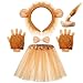 Geyoga Halloween Lion Costume Set Lion Animal Ears Headband Gloves Tail Bow Tie Gold Tutu Skirt Animal Fancy Costume Kit Accessories for Girls - Image 2