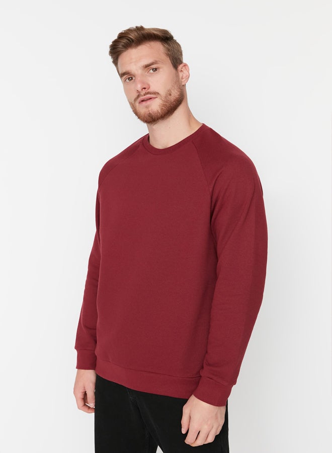trendyol Claret Red Regular/Normal Cut Inside Polar Fleece/Warm Sweatshirt - Image 4