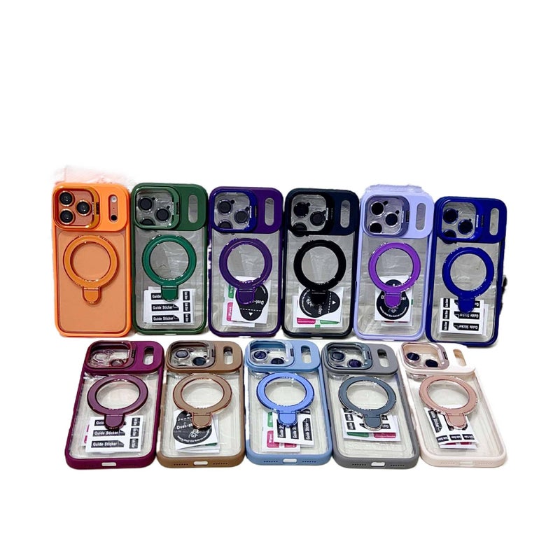 غطاء واقي بAcrylic لـ iPhone 14 / 14 Plus / 14 Pro / 14 Pro Max مع حامل قائم ومغناطيس قوي مع مقاوم للصدمات مع مقاوم للخدش مع حماية من السقوط باللون أخضر مغناطيسي بوظيفة حامل من ال. - Veloris - Image 4