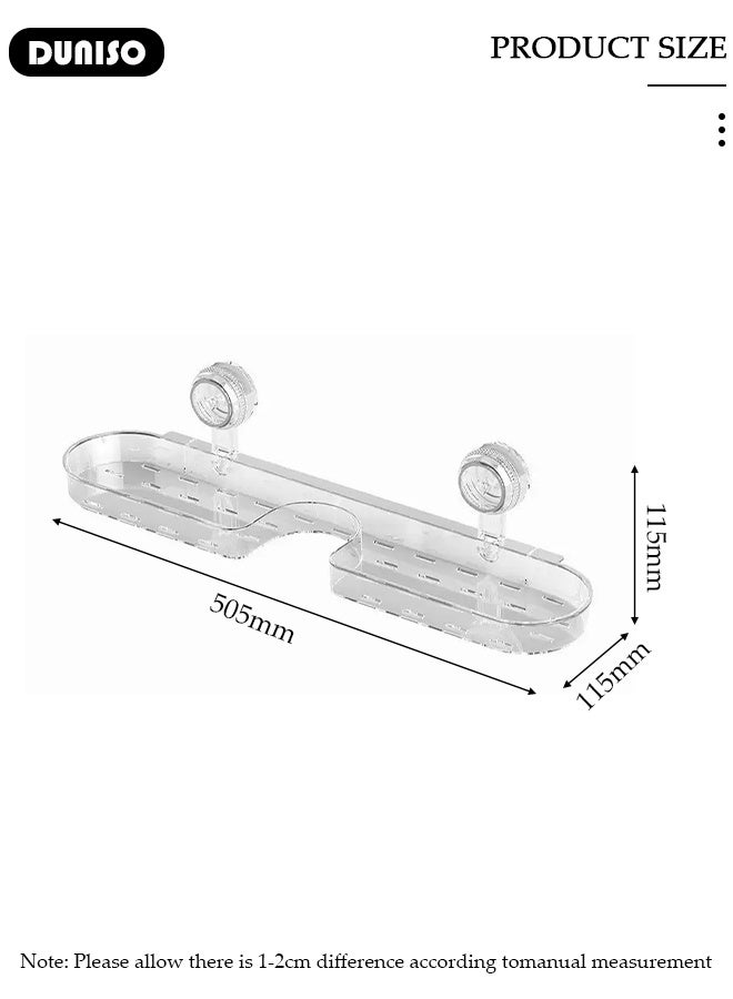 DUNISO Over The Sink Shelf with Suction Cup, Removable Shelf Organizer Over The Faucet, Bathroom Sink Shelf Over Faucet, U-Shaped Recess Design Countertop Organizer, Multi-Functional Hollow Storage Shelf for Bathroom, Kitchen - Image 2