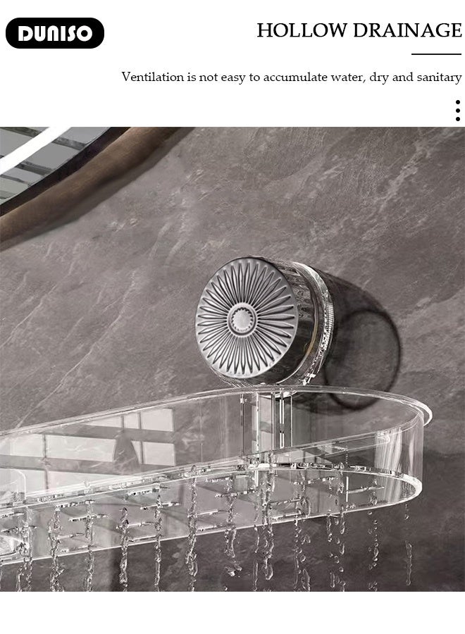 DUNISO Over The Sink Shelf with Suction Cup, Removable Shelf Organizer Over The Faucet, Bathroom Sink Shelf Over Faucet, U-Shaped Recess Design Countertop Organizer, Multi-Functional Hollow Storage Shelf for Bathroom, Kitchen - Image 5