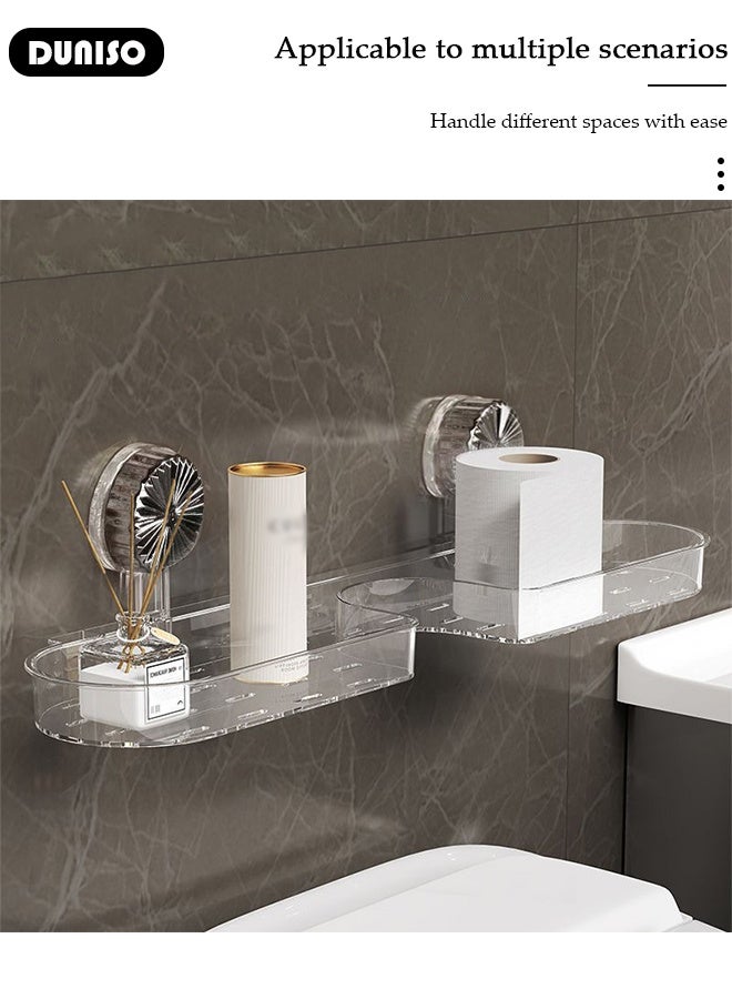 DUNISO Over The Sink Shelf with Suction Cup, Removable Shelf Organizer Over The Faucet, Bathroom Sink Shelf Over Faucet, U-Shaped Recess Design Countertop Organizer, Multi-Functional Hollow Storage Shelf for Bathroom, Kitchen - Image 3