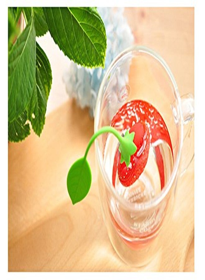 Naranqa Silicone Fruit Shape Cute Tea Bag Funny Loose Leaf Tea Infuser in Strawberry Pear Orange and Lemon Shape 4 Colorful Cool Tea Infuser Strainer for Mug Cup Herbal Weight Loss Tea-Dishwasher Safe - Image 4
