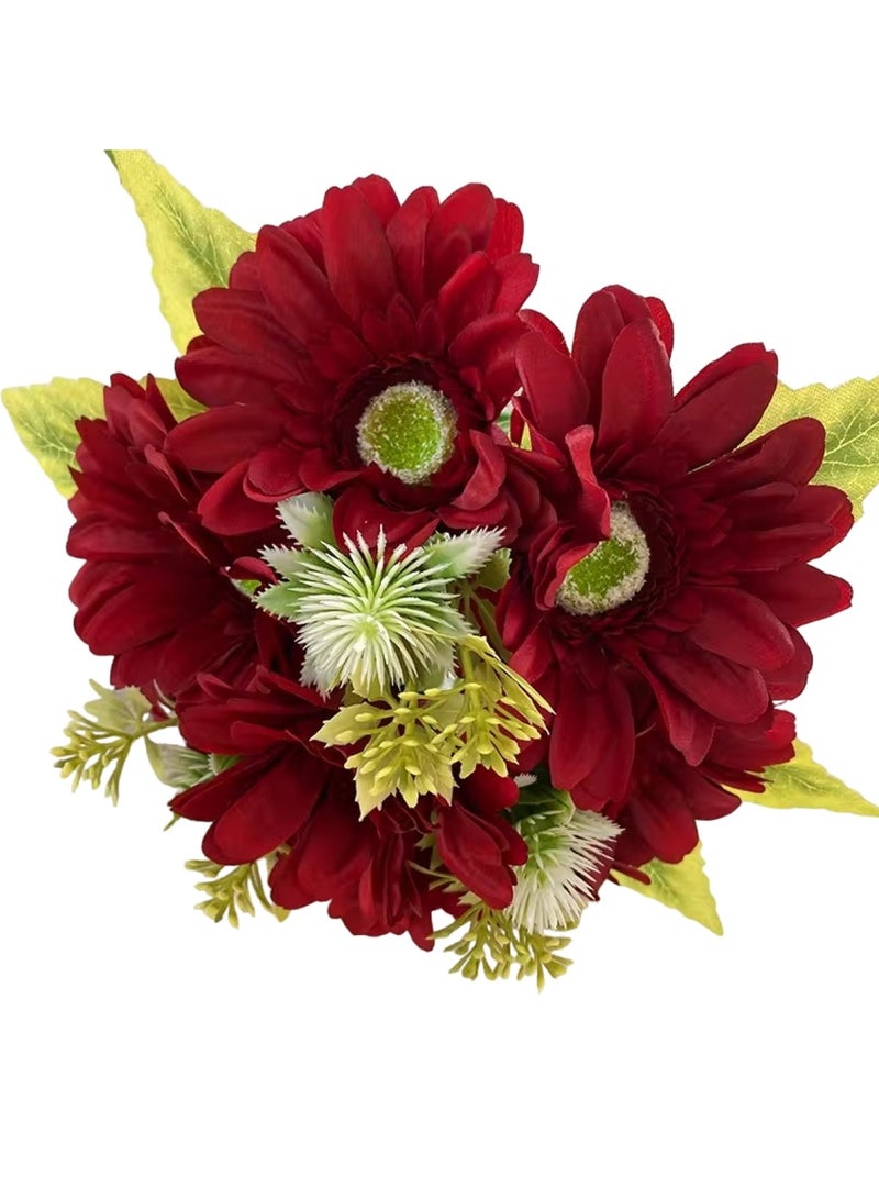 Huitich 10-Head Artificial Rose Bouquet Red - Image 1