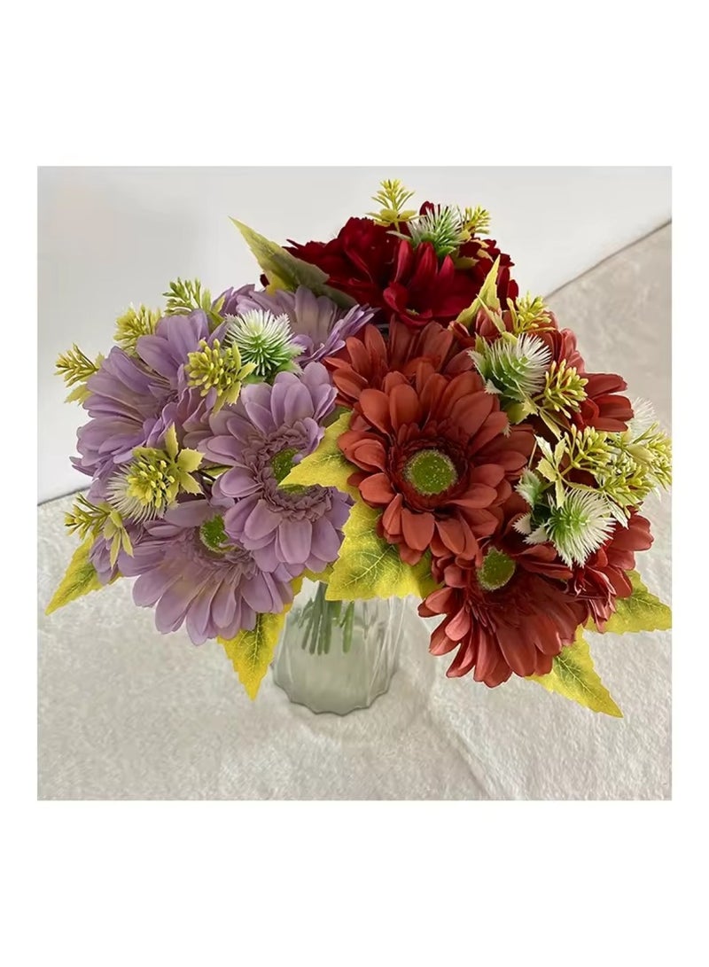 Huitich 10-Head Artificial Rose Bouquet Red - Image 2