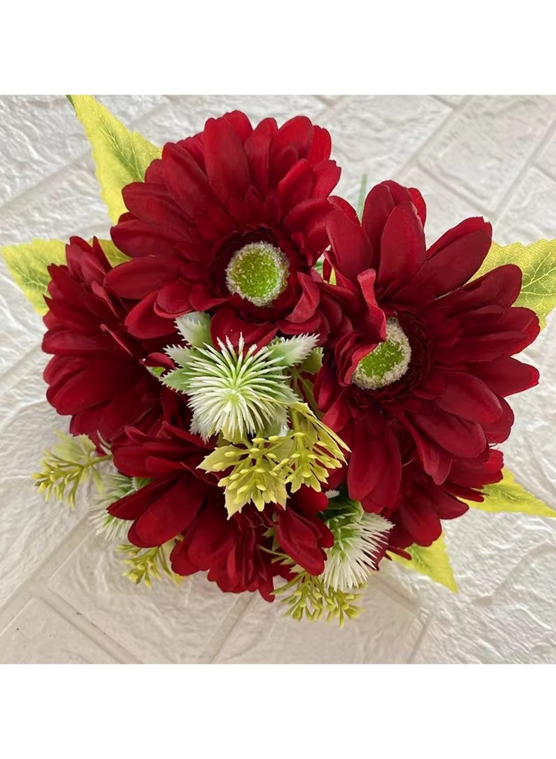 Huitich 10-Head Artificial Rose Bouquet Red - Image 3