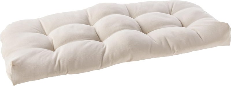 ATOOTFUSION Collection Outdoor Loveseat Cushions - Thick Tufted Patio Chair Seat Pads, Premium Comfort, Fiber-Filled, 100% Polyester, Durable & Easy Care, 48"x18" for Lounge Bench (1 Pack) (Off White) - Image 1