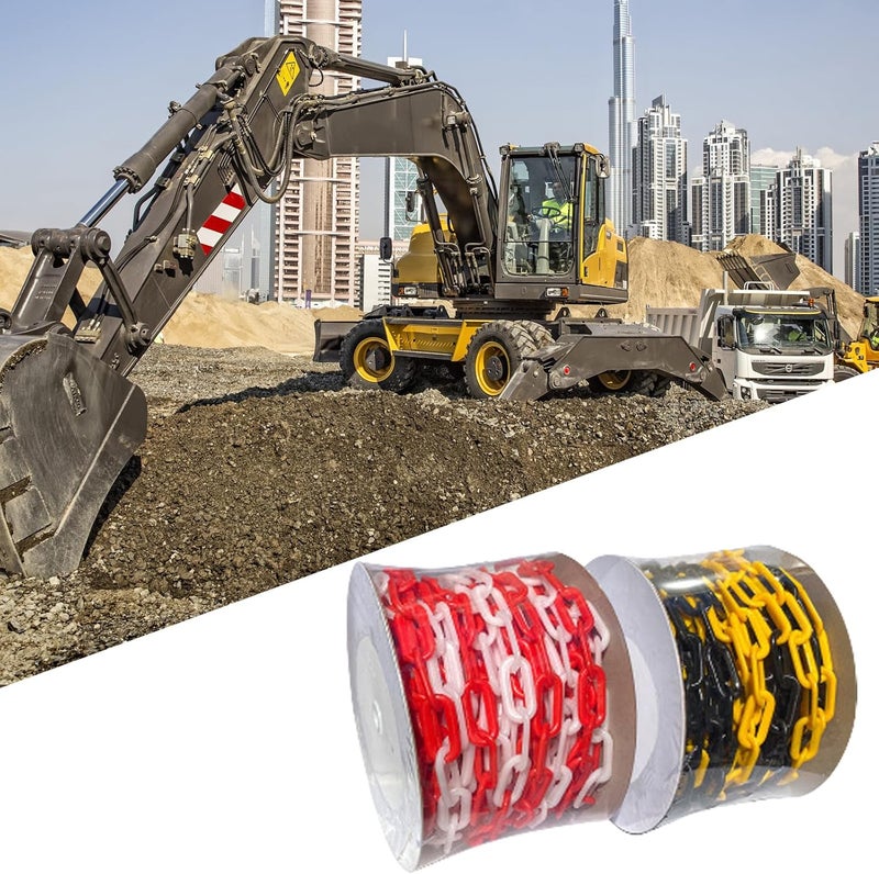 Professional Construction Site Warning Chain 25M Materials Perimeter Chain For Temporary Fencing Weatherproof Driveway Barrier - Image 2