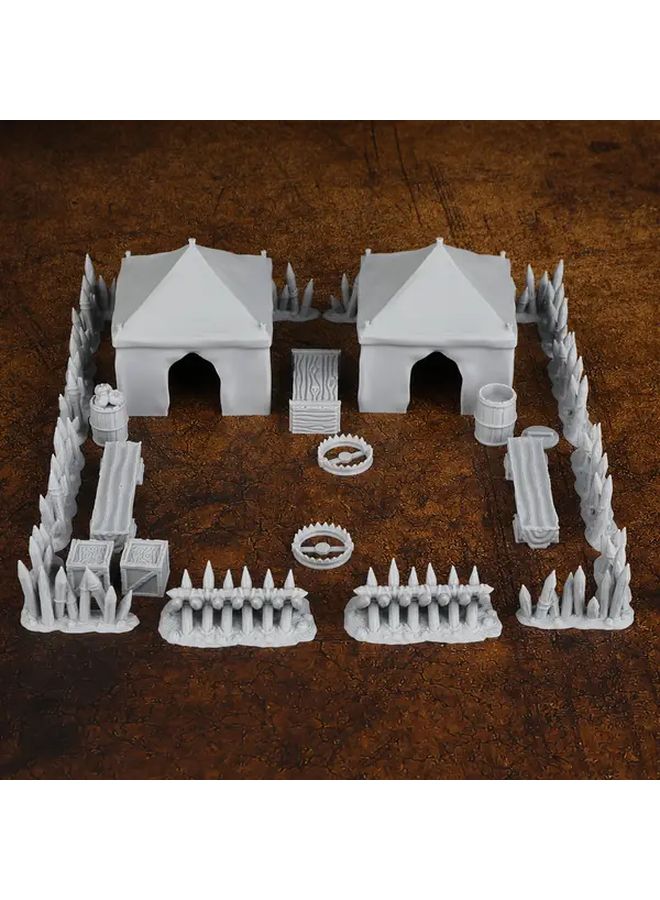 FF590 Camp Defense Model Realistic Terrain Bundle DND Miniature Camp Defense Set - Image 4