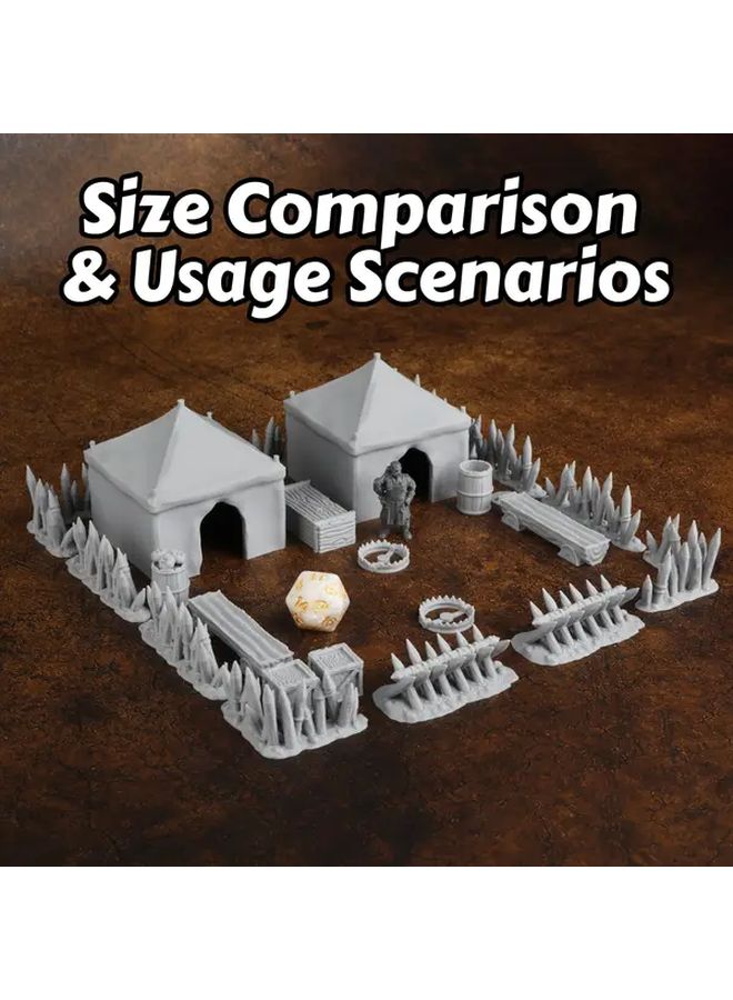 FF590 Camp Defense Model Realistic Terrain Bundle DND Miniature Camp Defense Set - Image 2