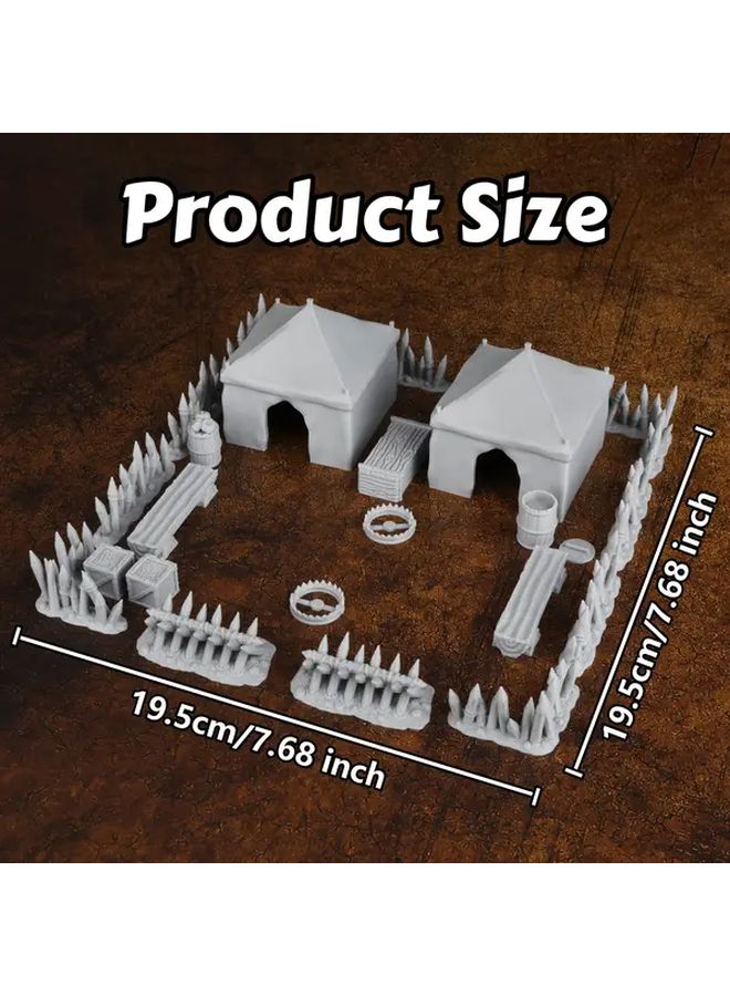 FF590 Camp Defense Model Realistic Terrain Bundle DND Miniature Camp Defense Set - Image 3