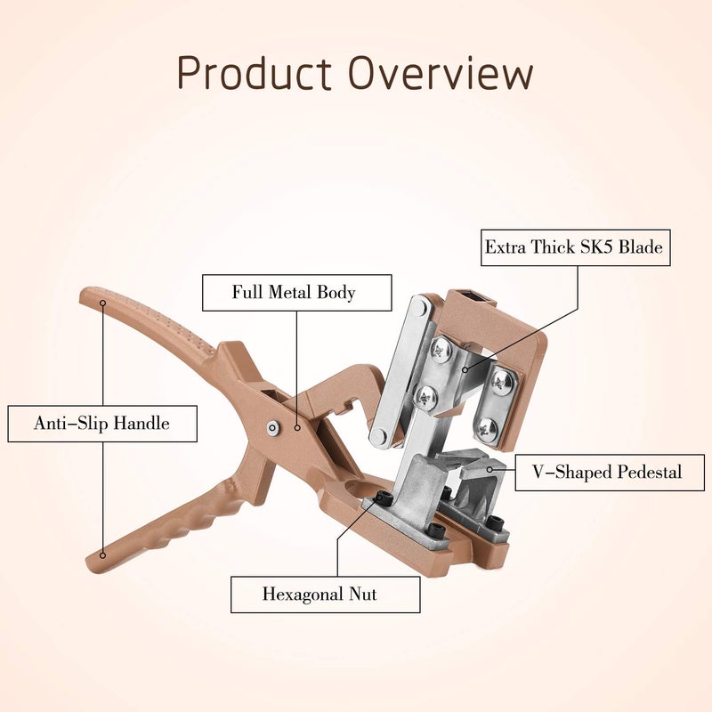 FUNTECK V-Cut Grafting Tool for Large Branches Full Metal Body with SK5 Blade Ideal for Fruit Tree Grafting - Image 5