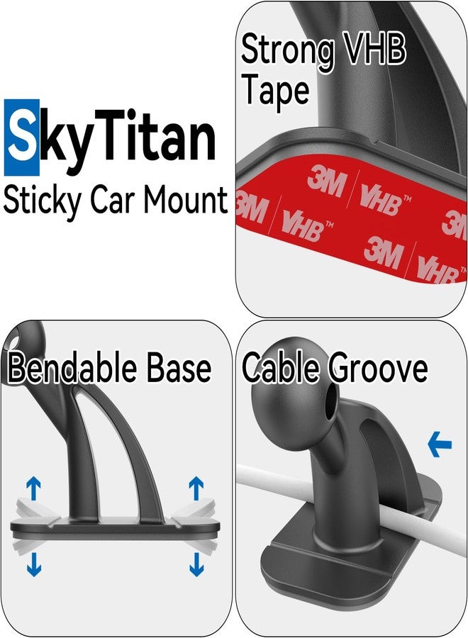 SkyTitan 4 Pack Sticky 17mm Ball Mount for Car Mount Adhesive Replacement Magnetic Phone Holder MagSafe Mounting Base Dashboard Sticker 3M VHB Tape - Image 4