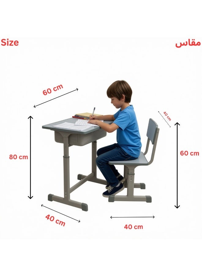SMART HOME Children's study desk, children's educational desk composed of study table and chair, study desk and chair made of iron and fiber - Image 2