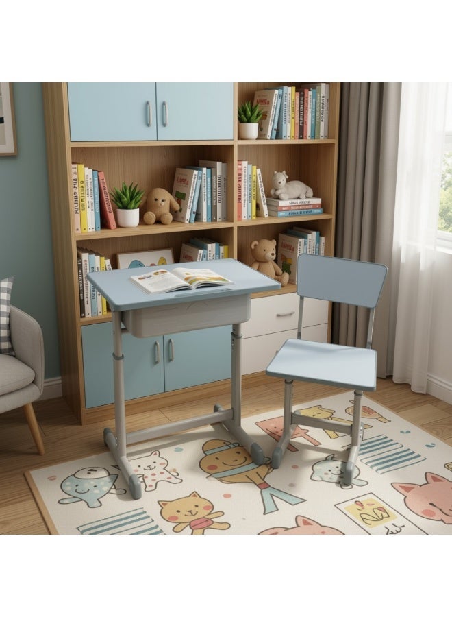 SMART HOME Children's study desk, children's educational desk composed of study table and chair, study desk and chair made of iron and fiber - Image 3