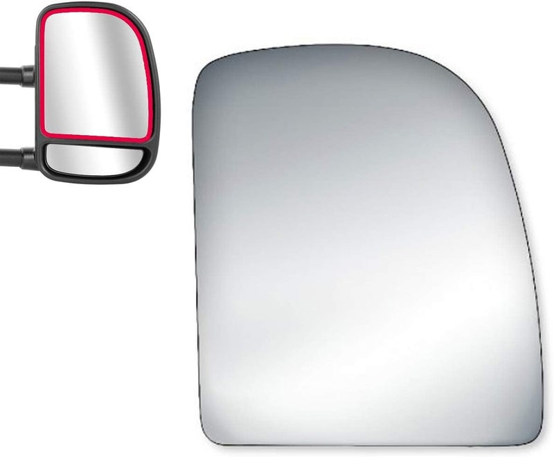 WLLW Mirror Glass Replacement for Ford E150/250/350/F250/F350/F450 Passenger Side - Image 2