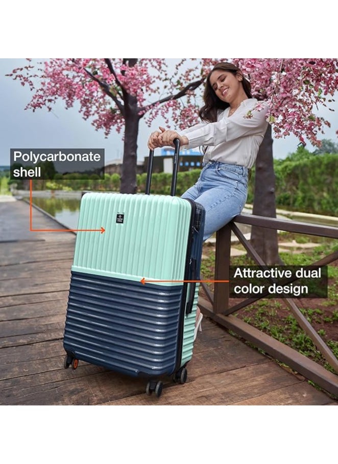 nasher miles Nasher Miles Istanbul Hard-Sided ABS and PC Check-in Luggage 28 inch | 75cm | 8 Wheels Large Trolley Bag for Travel | Suitcase (Teal Dark Blue)  - Image 2