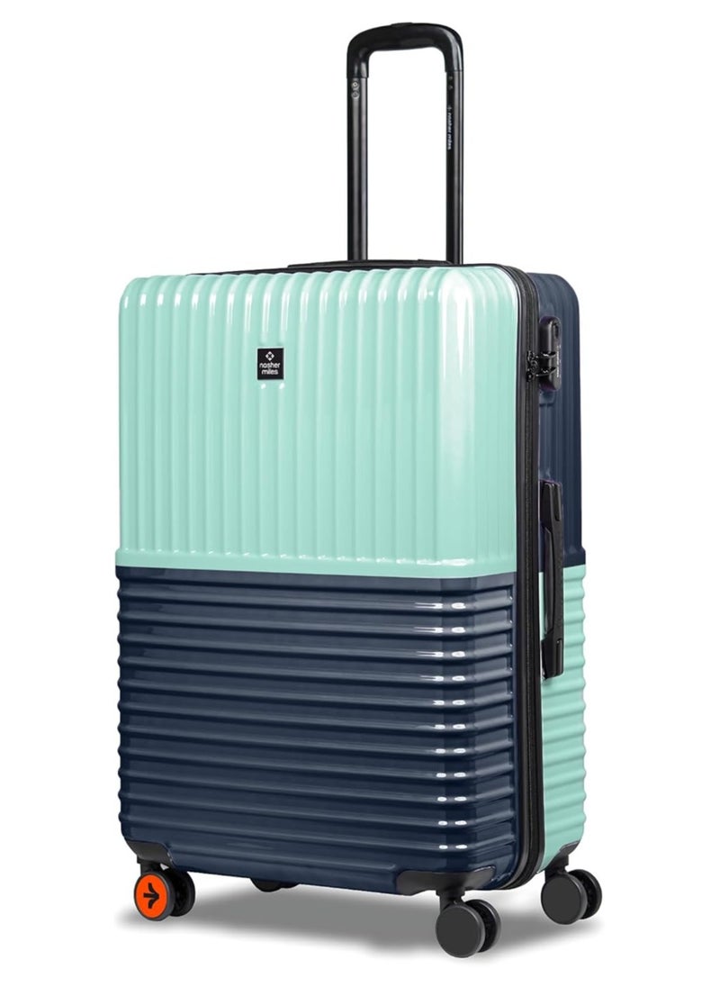 nasher miles Nasher Miles Istanbul Hard-Sided ABS and PC Check-in Luggage 28 inch | 75cm | 8 Wheels Large Trolley Bag for Travel | Suitcase (Teal Dark Blue)  - Image 1