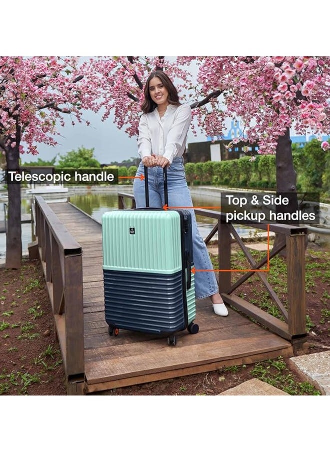 nasher miles Nasher Miles Istanbul Hard-Sided ABS and PC Check-in Luggage 28 inch | 75cm | 8 Wheels Large Trolley Bag for Travel | Suitcase (Teal Dark Blue)  - Image 4