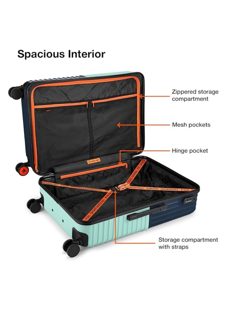 nasher miles Nasher Miles Istanbul Hard-Sided ABS and PC Check-in Luggage 28 inch | 75cm | 8 Wheels Large Trolley Bag for Travel | Suitcase (Teal Dark Blue)  - Image 5