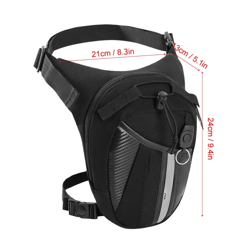 WOSAWE Drop Leg Bag 8.5" x 7.5" x 3.9" Ripstop Oxford Fabric Motorcycle Bag - Adjustable Waist and Thigh Straps Waist Pack for Men - Image 4