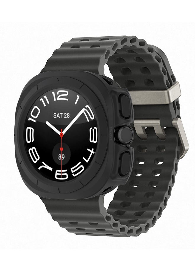 CATANES - (for Samsung Galaxy Watch 7 Ultra) Case Hard PC Bumper Set Frame protection around The perimeter, not covering The screen Black - Image 1