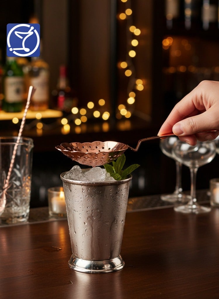 بار بروس مصفاة قفل جوليپ فاخرة من الستانلس ستيل، مطلية بالنحاس، فلتر مشروبات أنيق، أداة مطبخ متينة - Image 2