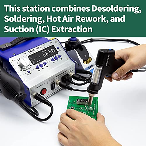 YIHUA 948-II 4 in 1 Hot Air Rework Soldering Iron and Desoldering Suction Tin Gun Station with Suction Pick Up Pen °F /°C - Image 4