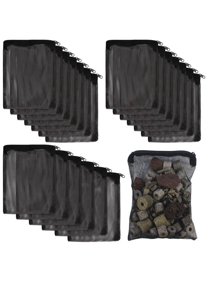 SBYURE SBYURE 20pcs Aquarium Filter Media Bags 8x6inch Fine Mesh Bags Reusable Filter Bags with Plastic Zipper for Biospheres,Ceramic Rings(Black)  - Image 1