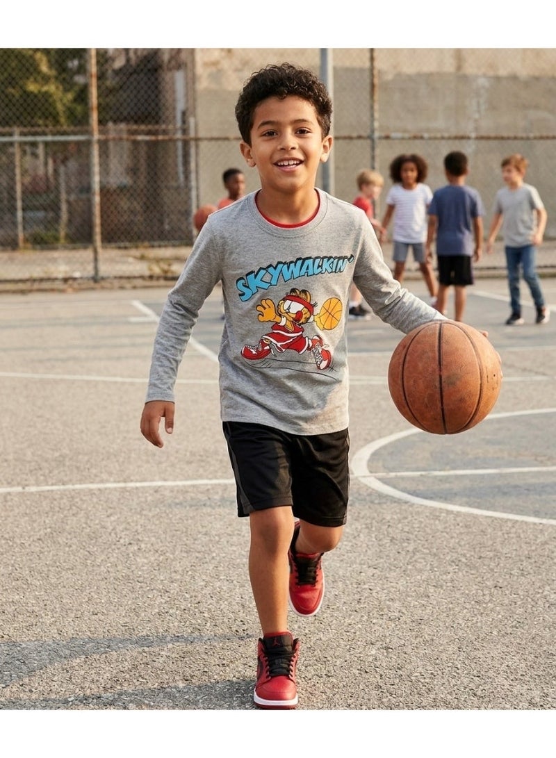 غارفيلد قميص غارفيلد للأولاد بأكمام طويلة، مصنوع من القطن بنسبة 100%، من إنتاج كيدز تي في - Image 3