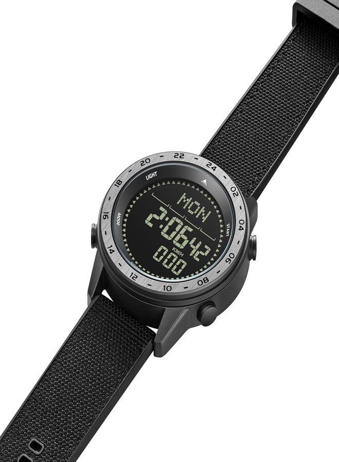 NORTH EDGE Men's Digital Wristwatch, Sports Wristwatch with Date Chronograph Compass, 164FT Waterproof Casual Watch with EL Backlighting Pedometer, Silicone-PU Strap - Image 3