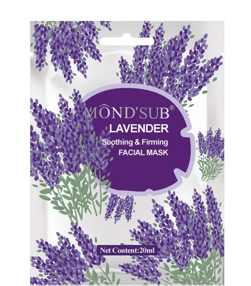 Mond'sub MONDSUB Lavender Soothing  Firming Facial Mask Sheets  Pack of 6 x 20ml - Image 4