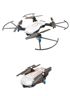 BGM RC F183 Drone with 4K HD Camera, FPV Drones RC Quadcopters with Altitude Hold and Headless Mode, 3D View Mode, With LED lights, with G-sensor, 3D flip, One Key Takeoff / Landing, APP Control, Voice Control, With Remote Control, Foldable - White  - Image 2