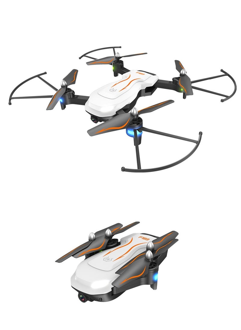 BGM - RC F183 Drone with 4K HD Camera, FPV Drones RC Quadcopters with Altitude Hold and Headless Mode, 3D View Mode, With LED lights, with G-sensor, 3D flip, One Key Takeoff / Landing, APP Control, Voice Control, With Remote Control, Foldable - White - Image 1